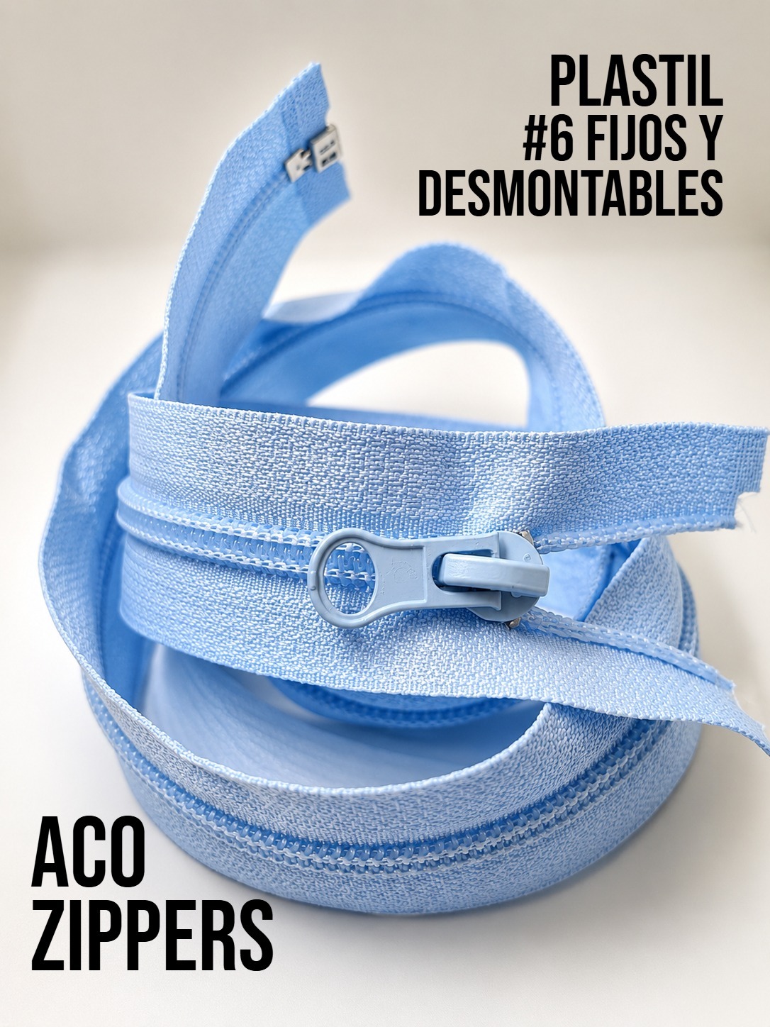 Cierre Plastil Nylon N°6 celeste de Aco Zippers